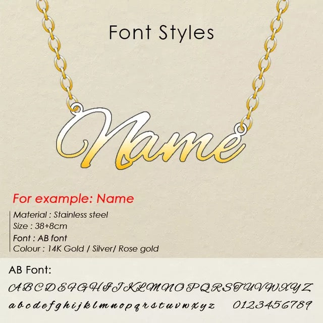 Drop Name Plate Necklace
