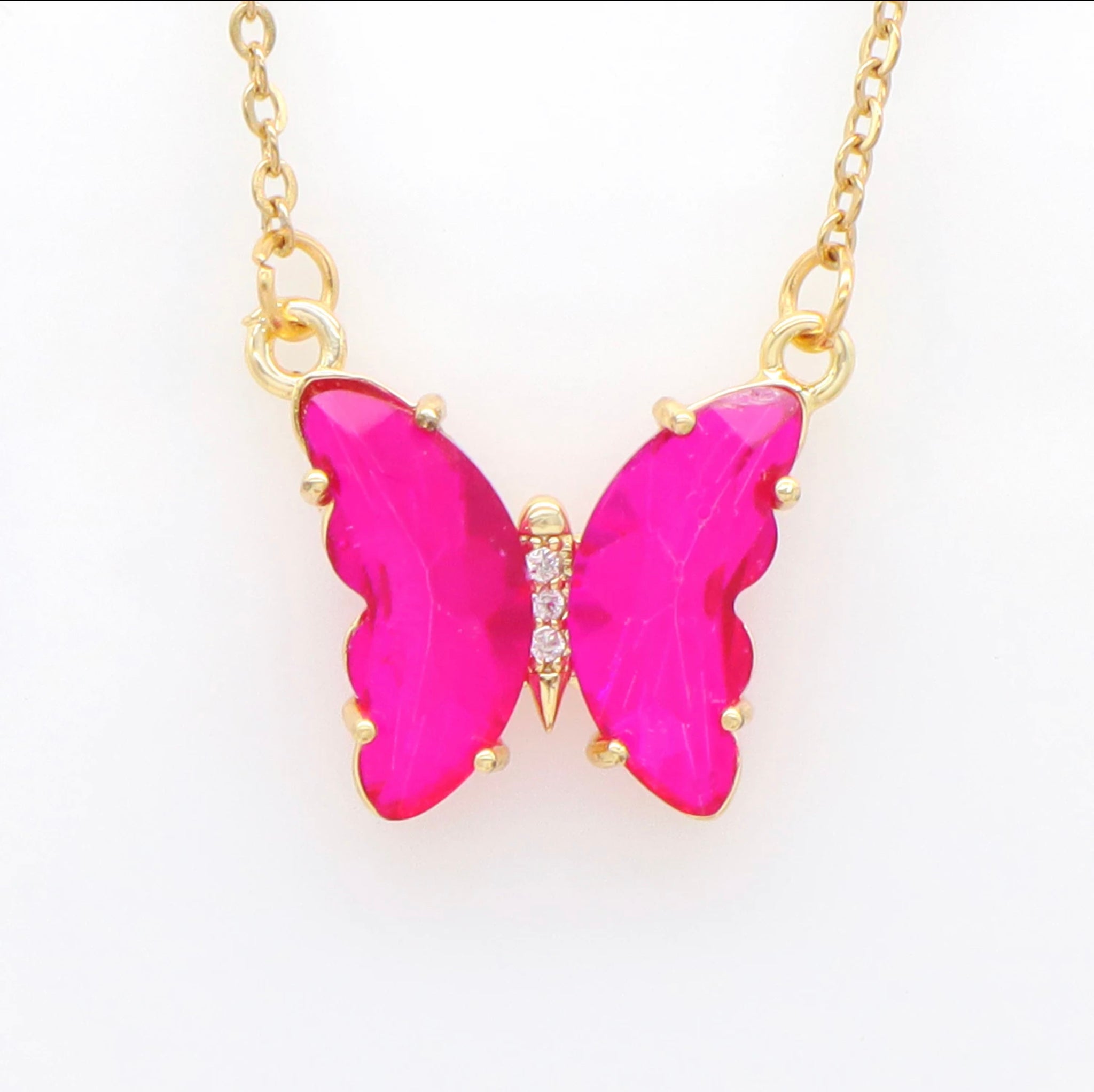 Glass Butterfly Necklace