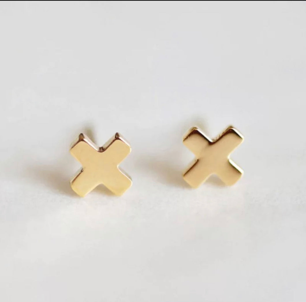 Tiny X Earrings