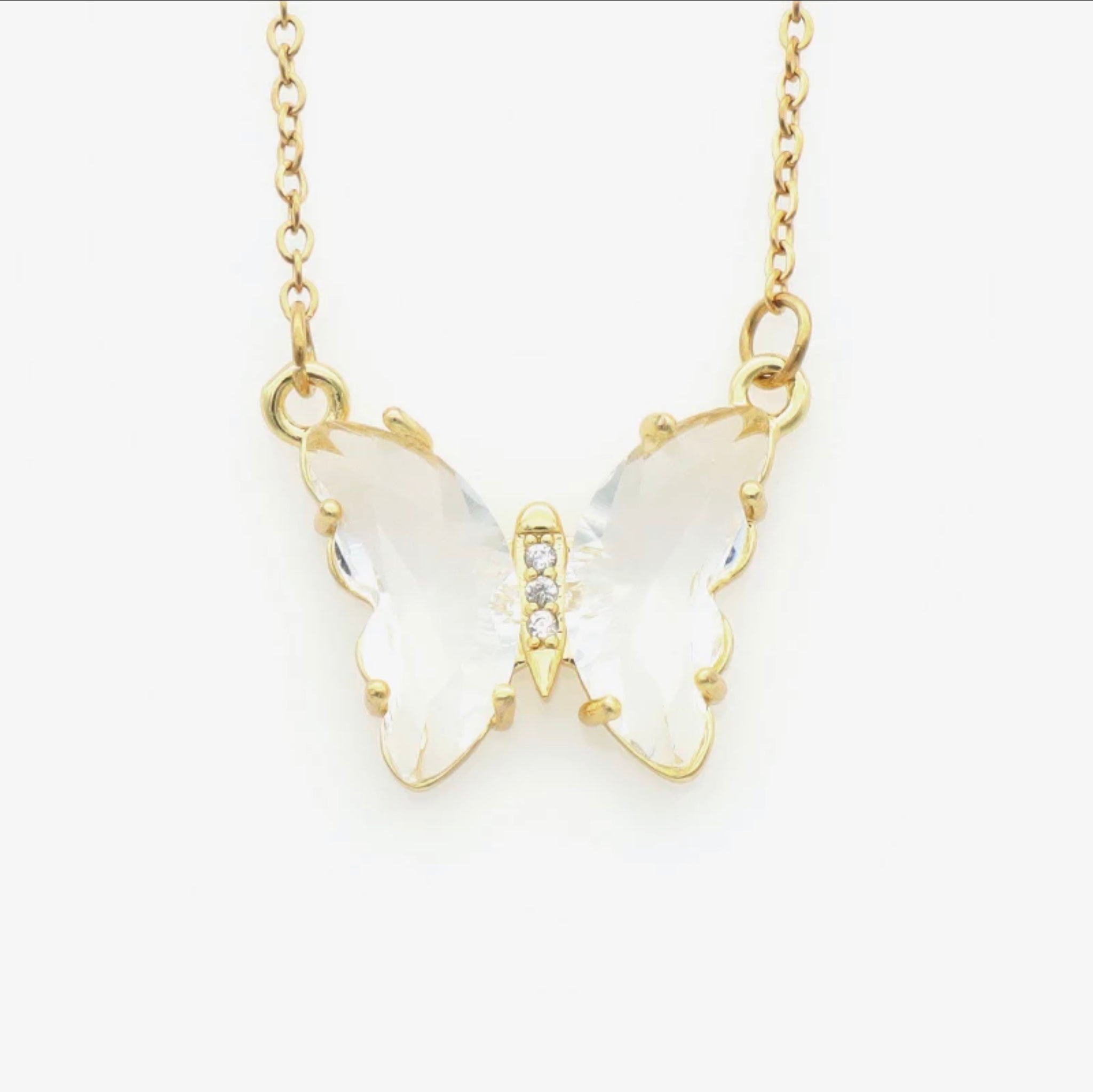 Glass Butterfly Necklace