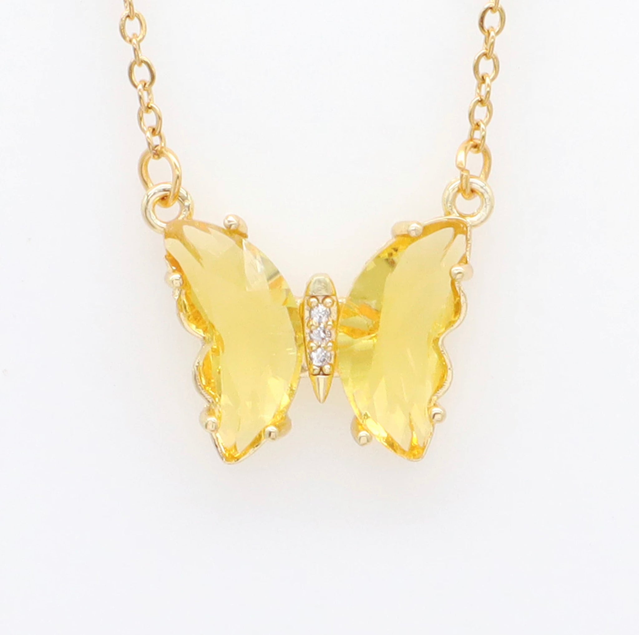 Glass Butterfly Necklace