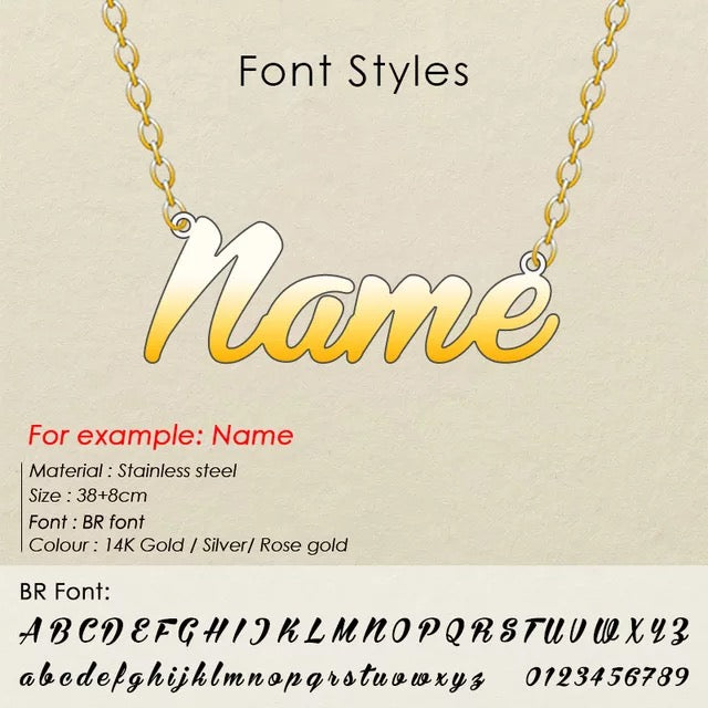 Drop Name Plate Necklace