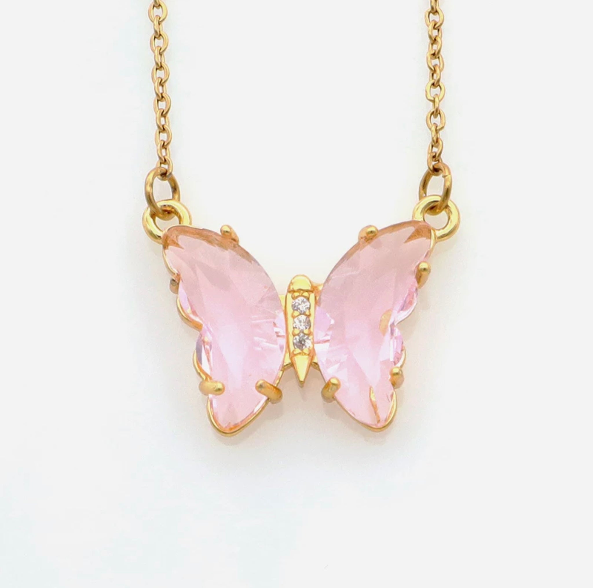Glass Butterfly Necklace