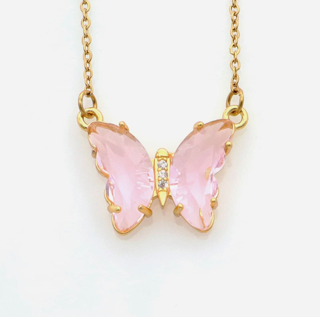 Glass Butterfly Necklace