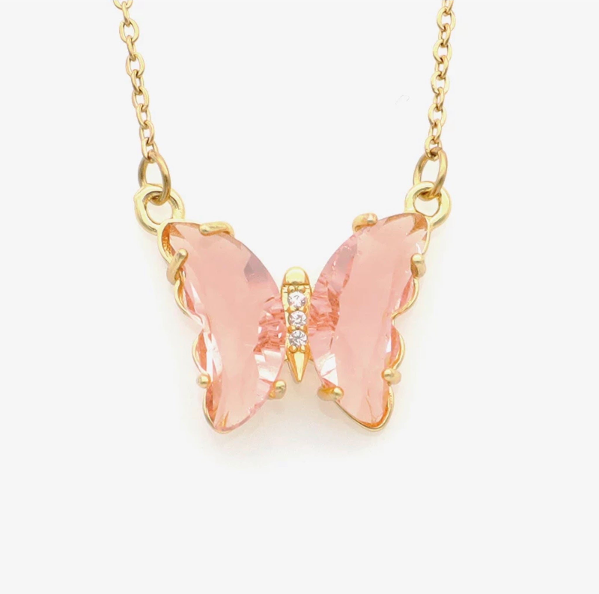 Glass Butterfly Necklace