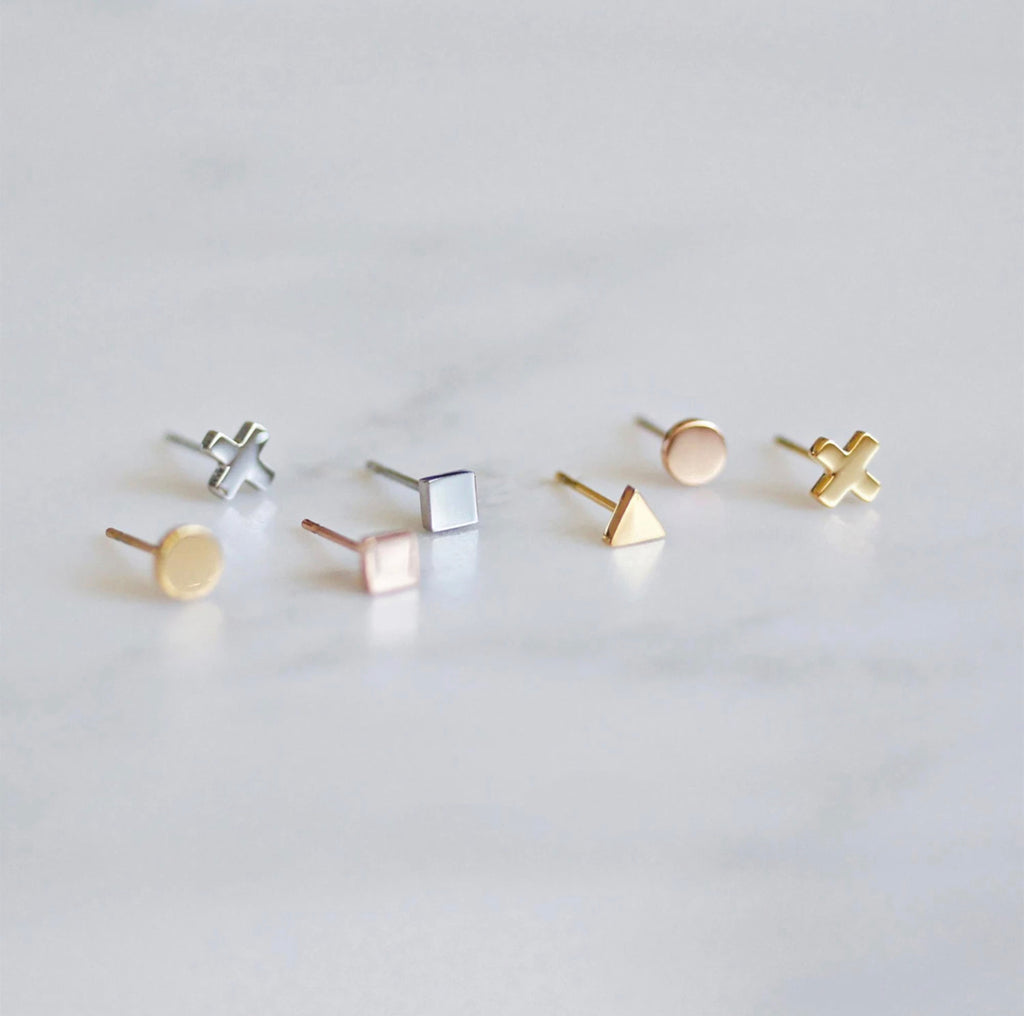 Tiny Triangle Earrings