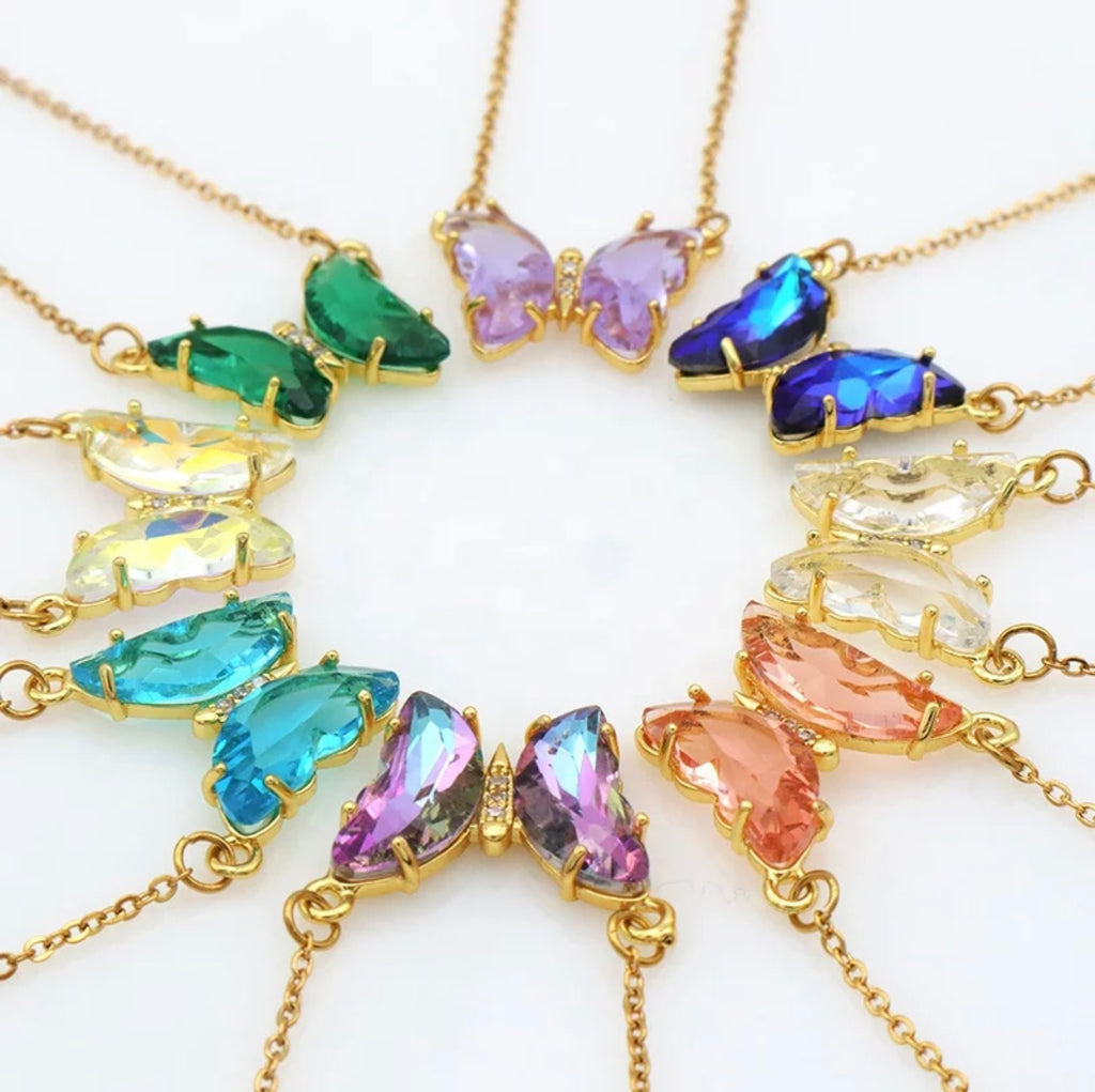 Glass Butterfly Necklace