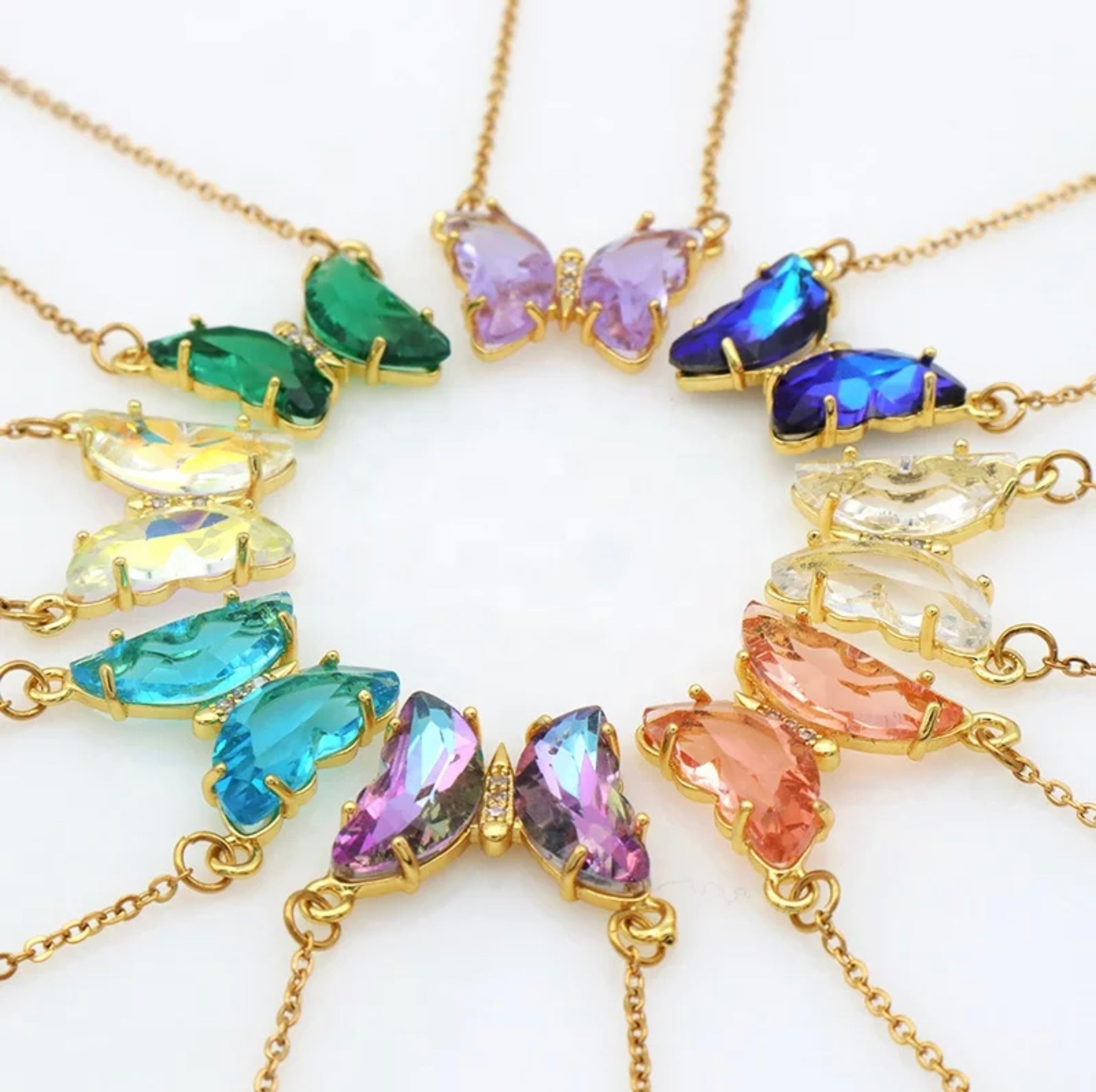 Glass Butterfly Necklace