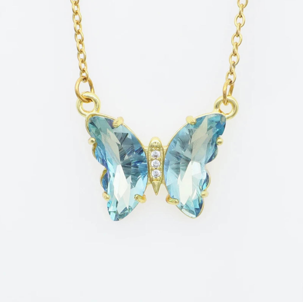 Glass Butterfly Necklace