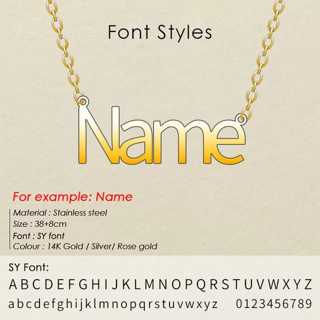 Drop Name Plate Necklace