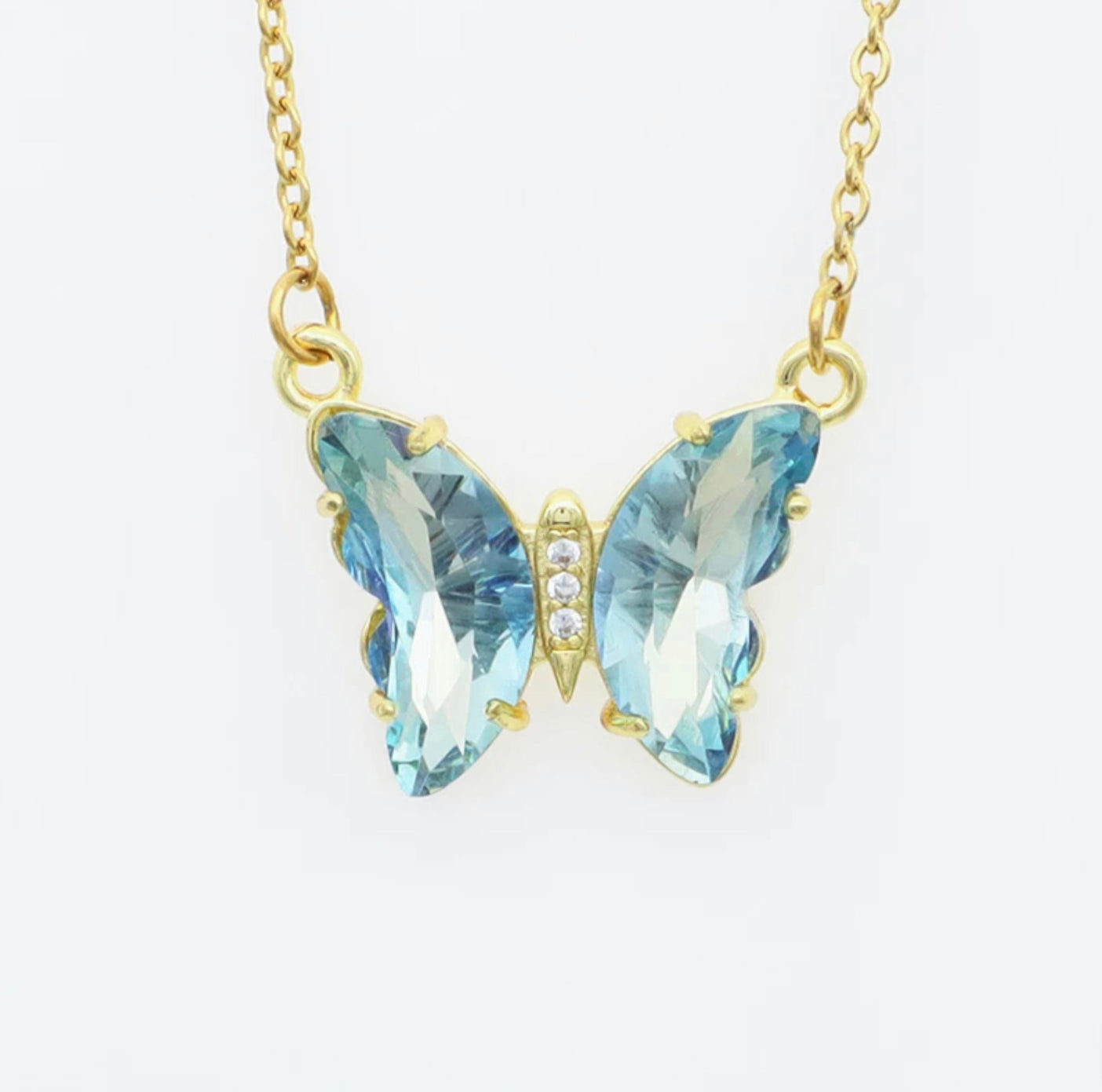 Gradient Glass Butterfly Necklace