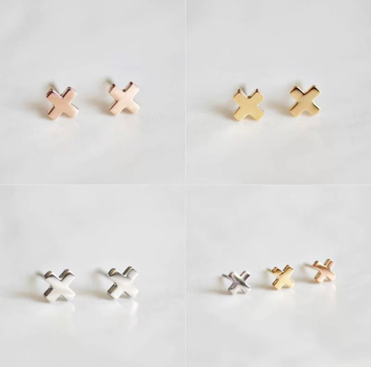 Tiny X Earrings